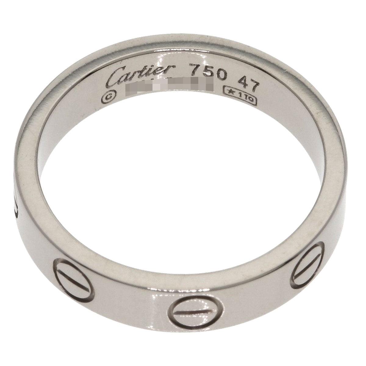 CARTIER Mini love ring # 47 Ring K18 White Gold Ladies [Used]