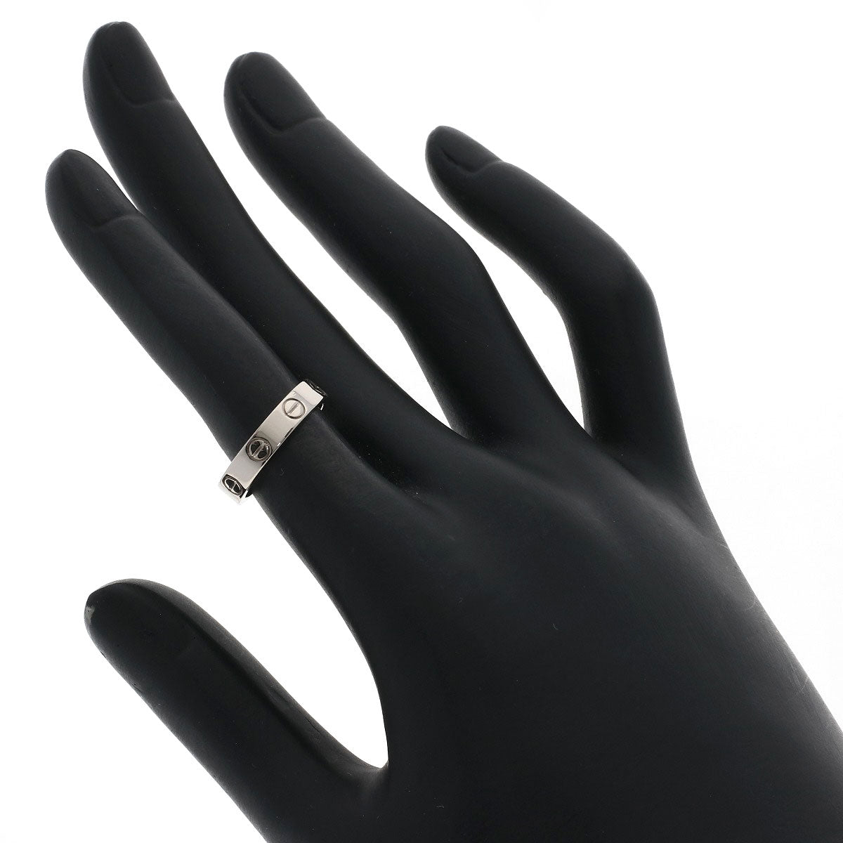 CARTIER Mini love ring # 47 Ring K18 White Gold Ladies [Used]