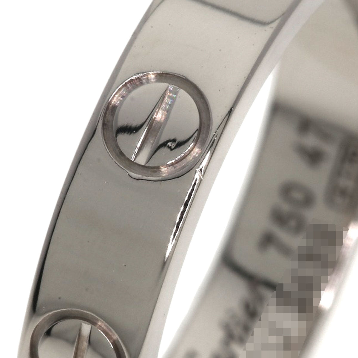 CARTIER Mini love ring # 47 Ring K18 White Gold Ladies [Used]