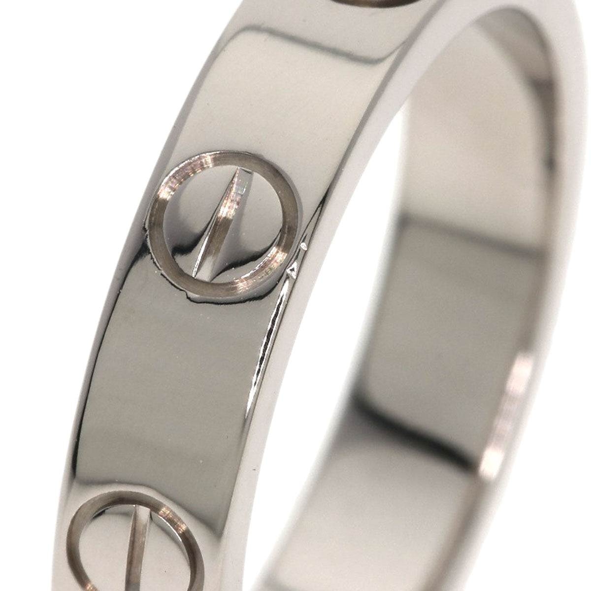 CARTIER Mini love ring # 47 Ring K18 White Gold Ladies [Used]