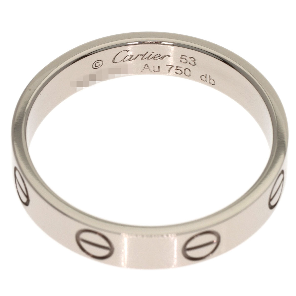 CARTIER Mini love ring #53 Ring K18 White Gold Ladies [Used]