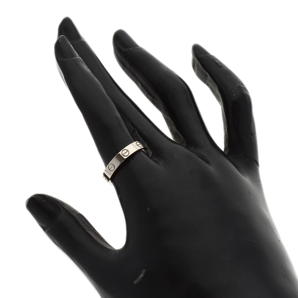 CARTIER Mini love ring #53 Ring K18 White Gold Ladies [Used]