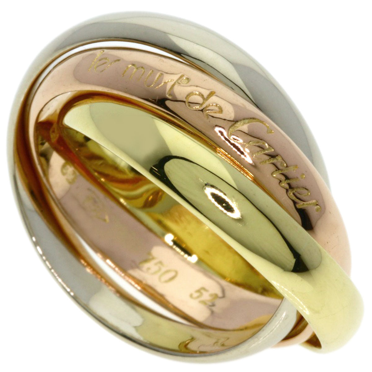 CARTIER Trinity#52 Ring K18 Yellow Gold 18K Pink GoldLadies [Used]