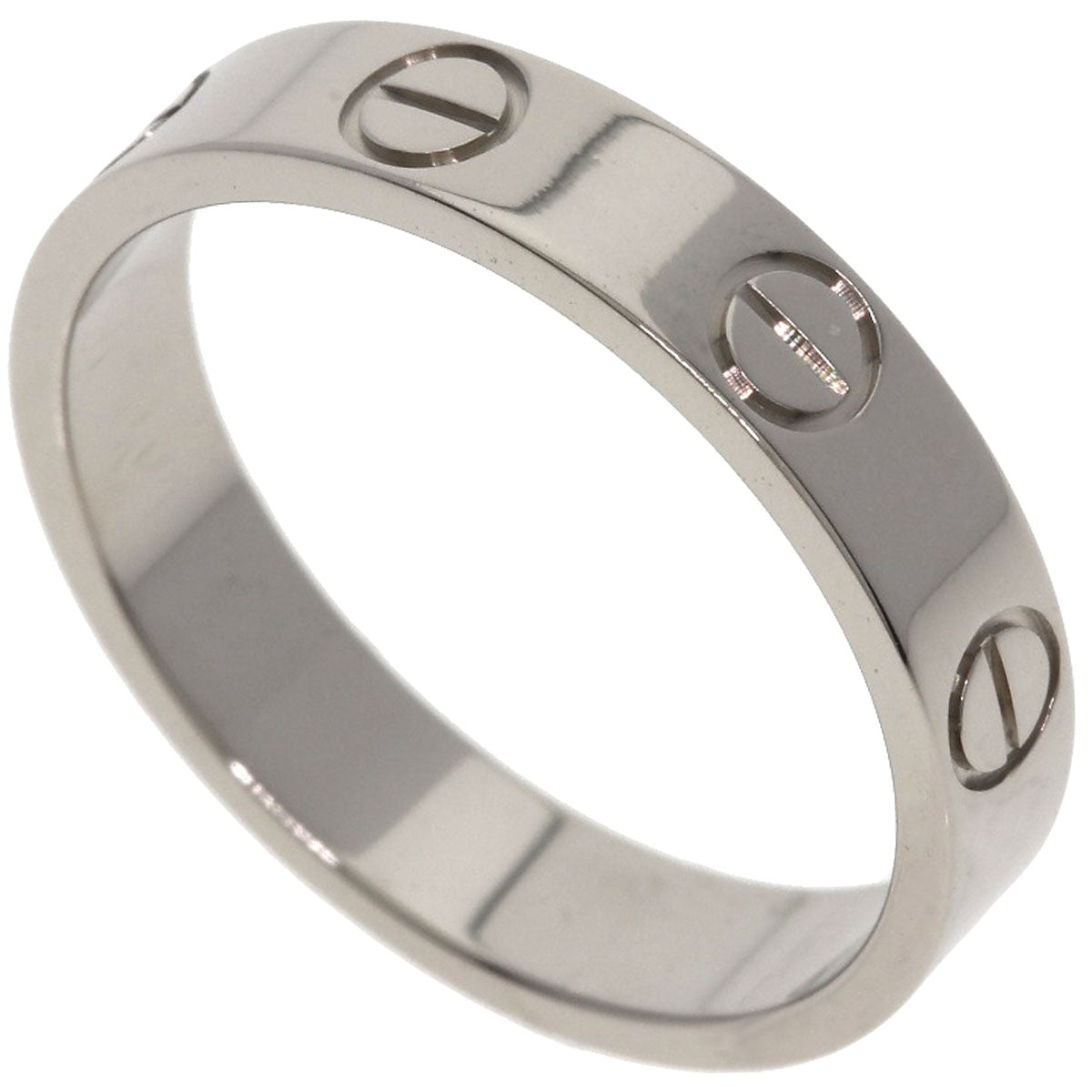 CARTIER Mini love ring #49 Ring K18 White Gold Ladies [Used]