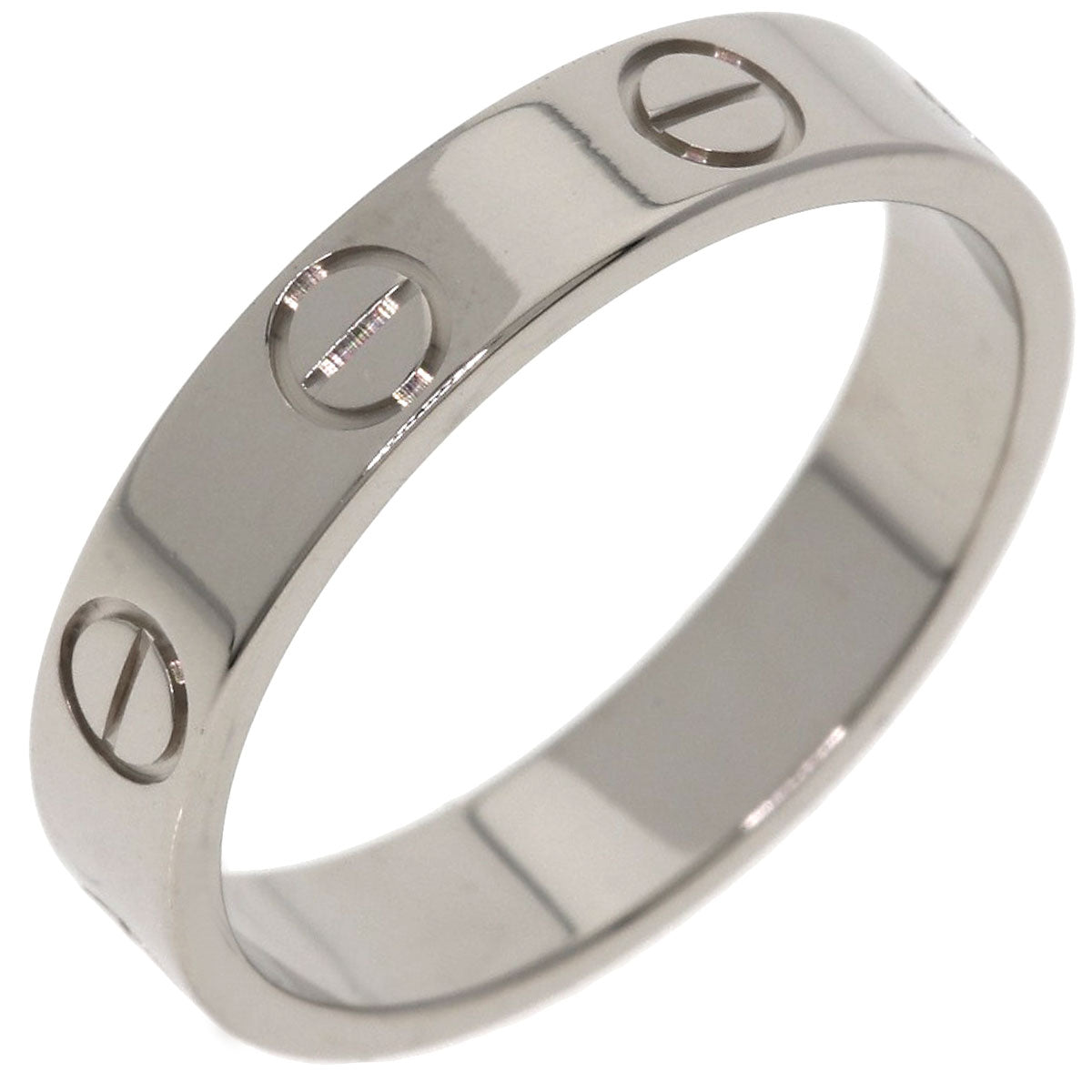CARTIER Mini love ring #49 Ring K18 White Gold Ladies [Used]