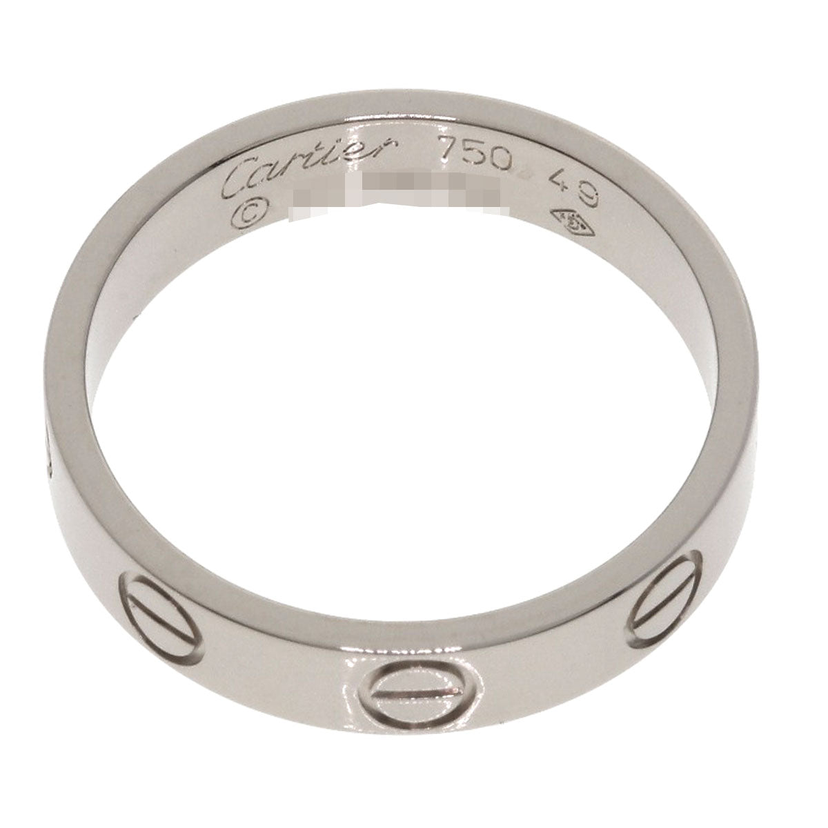 CARTIER Mini love ring #49 Ring K18 White Gold Ladies [Used]