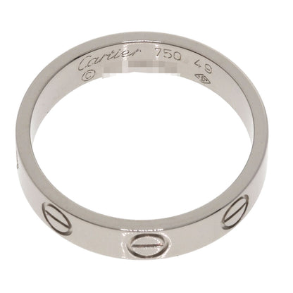 CARTIER Mini love ring #49 Ring K18 White Gold Ladies [Used]