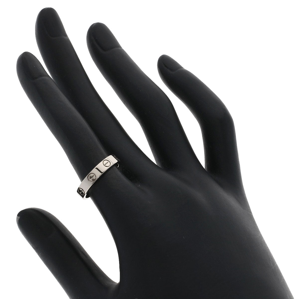 CARTIER Mini love ring #49 Ring K18 White Gold Ladies [Used]