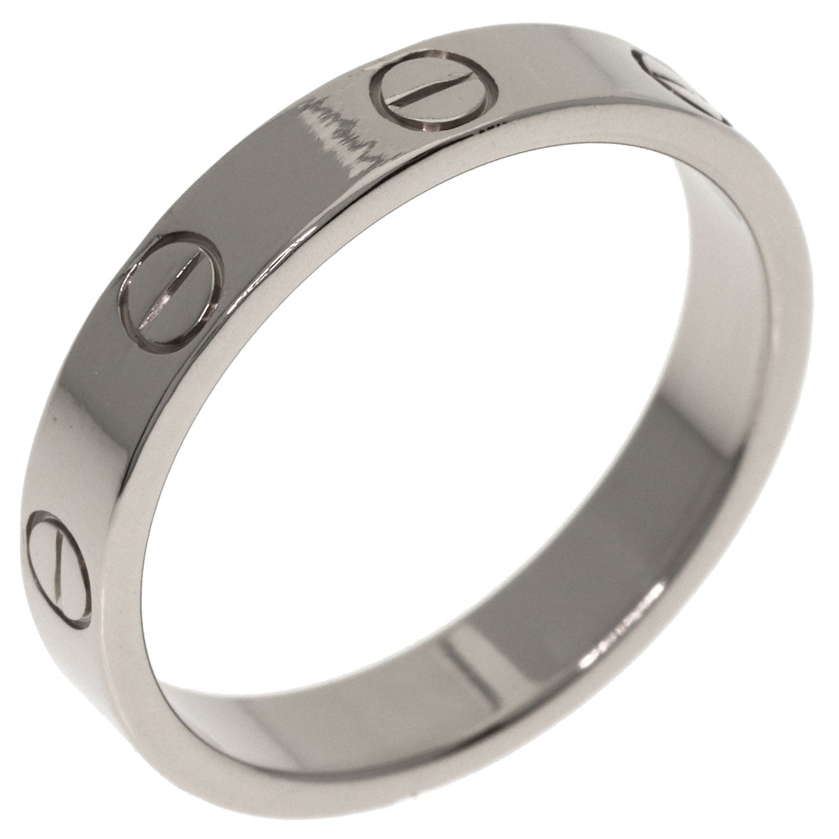 CARTIER Mini love ring #53 Ring K18 White Gold Ladies [Used]