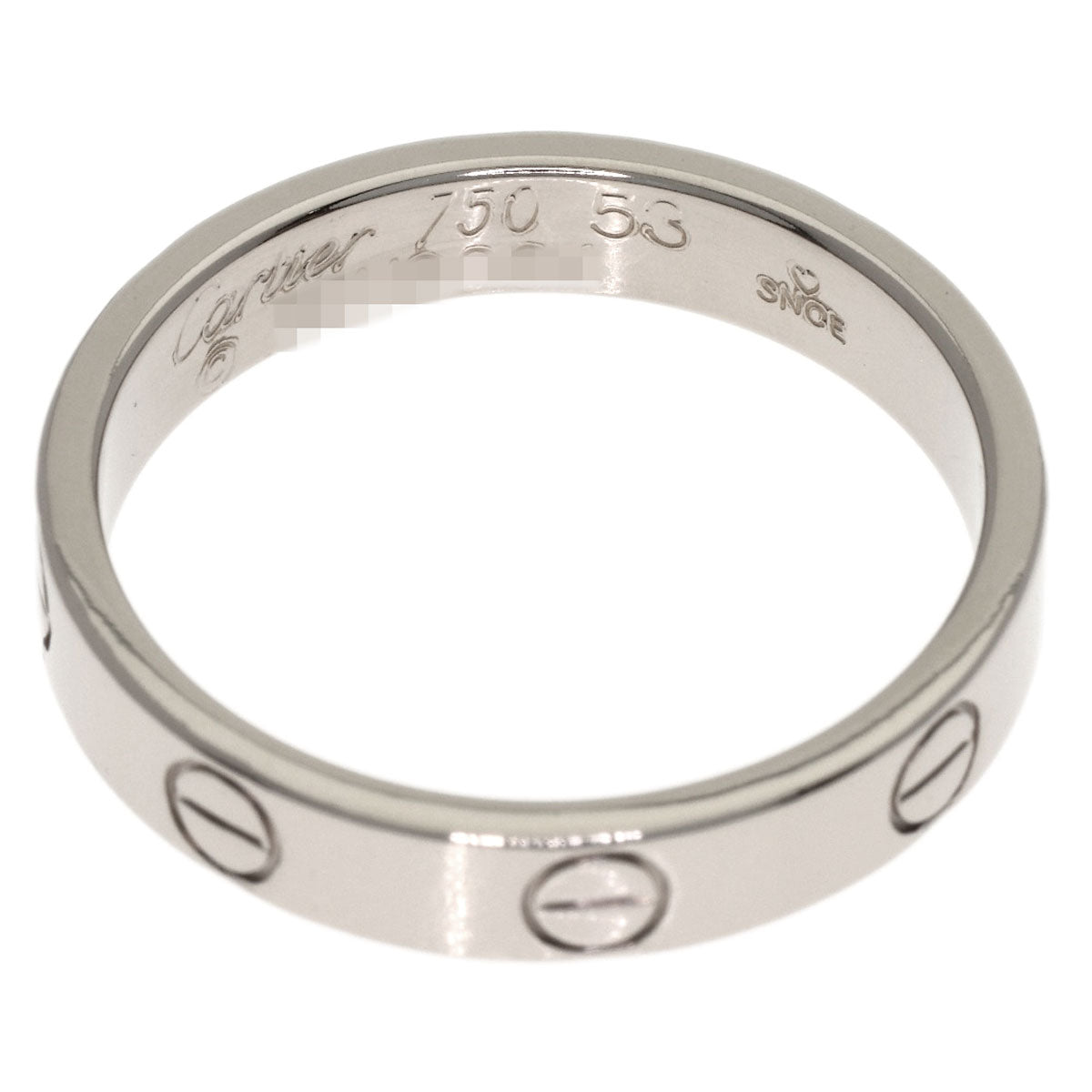 CARTIER Mini love ring #53 Ring K18 White Gold Ladies [Used]