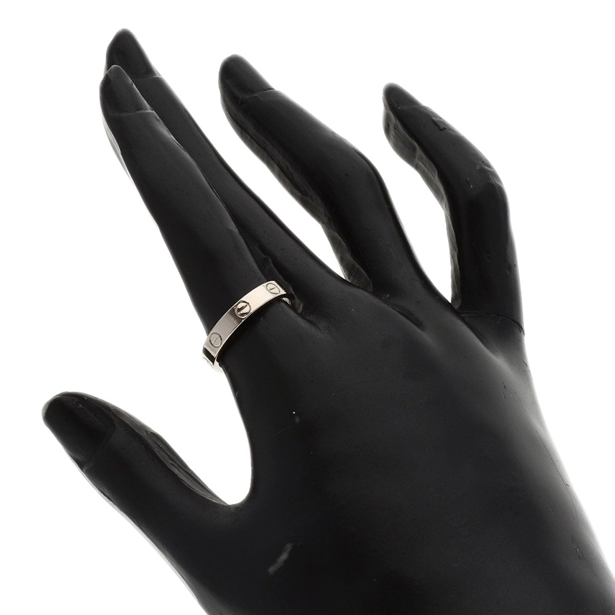 CARTIER Mini love ring #53 Ring K18 White Gold Ladies [Used]