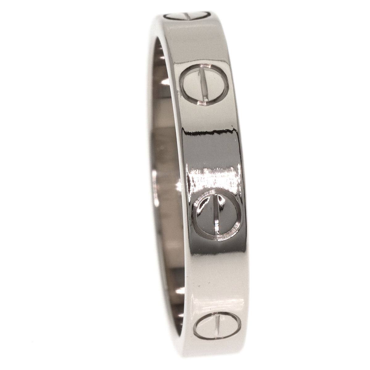 CARTIER Mini love ring #53 Ring K18 White Gold Ladies [Used]