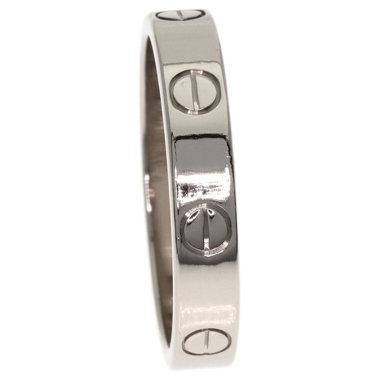 CARTIER Mini love ring #53 Ring K18 White Gold Ladies [Used]
