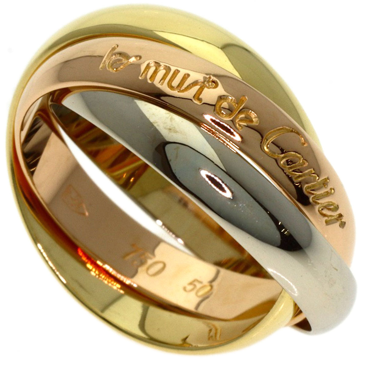 CARTIER Trinity #50 Ring K18 Yellow Gold K18 White GoldLadies [Used]