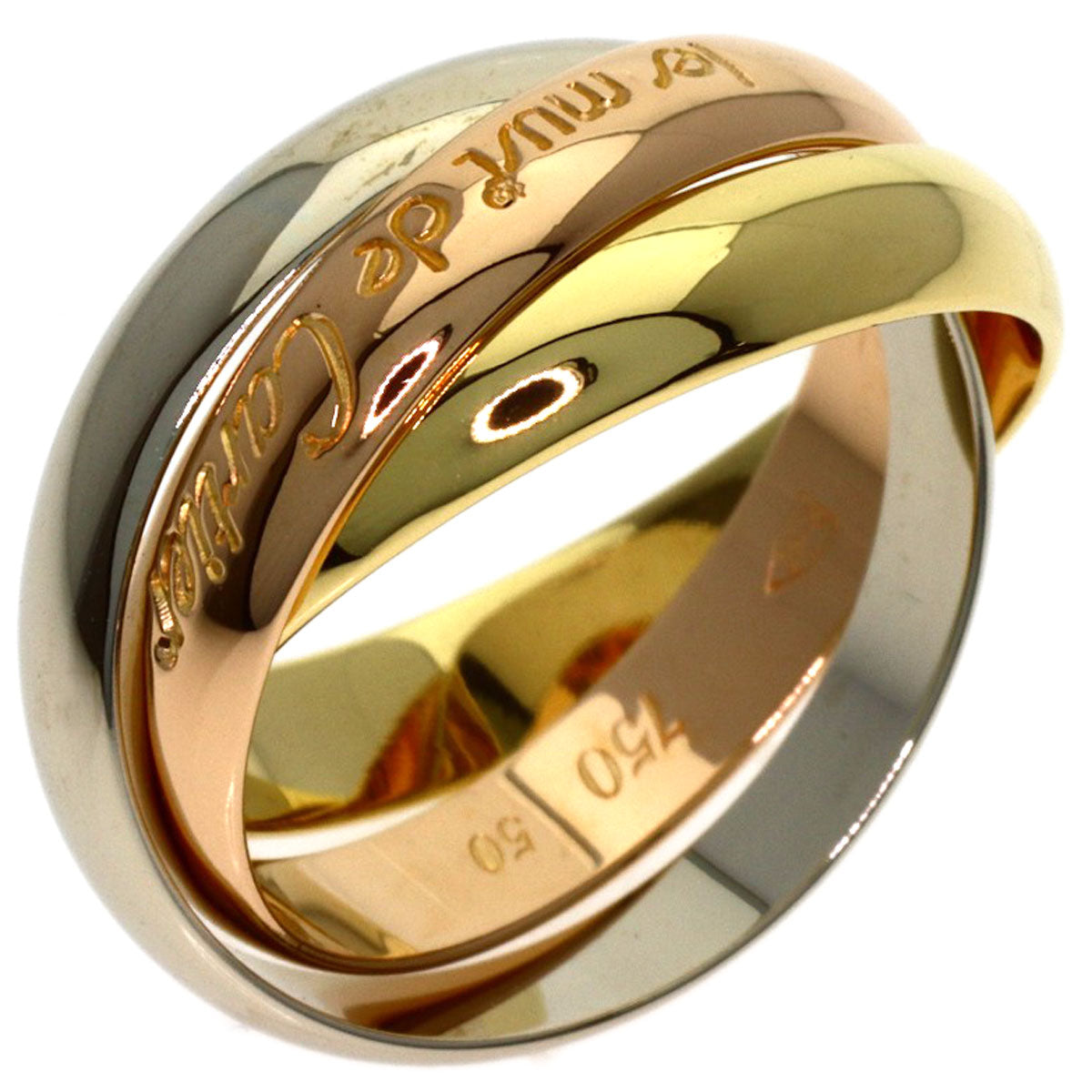 CARTIER Trinity #50 Ring K18 Yellow Gold K18 White GoldLadies [Used]
