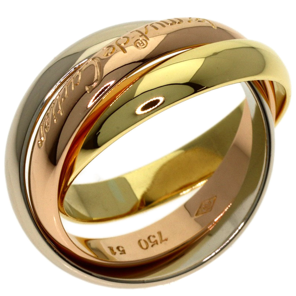 CARTIER Trinity #51 Ring K18 Yellow Gold K18 White GoldLadies [Used]