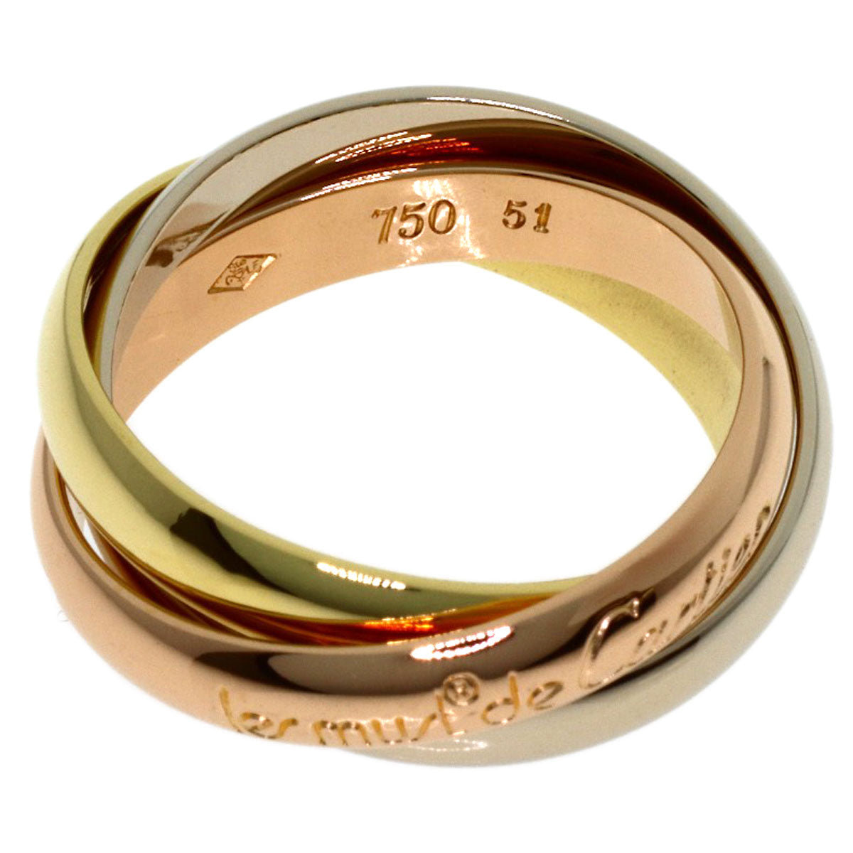 CARTIER Trinity #51 Ring K18 Yellow Gold K18 White GoldLadies [Used]