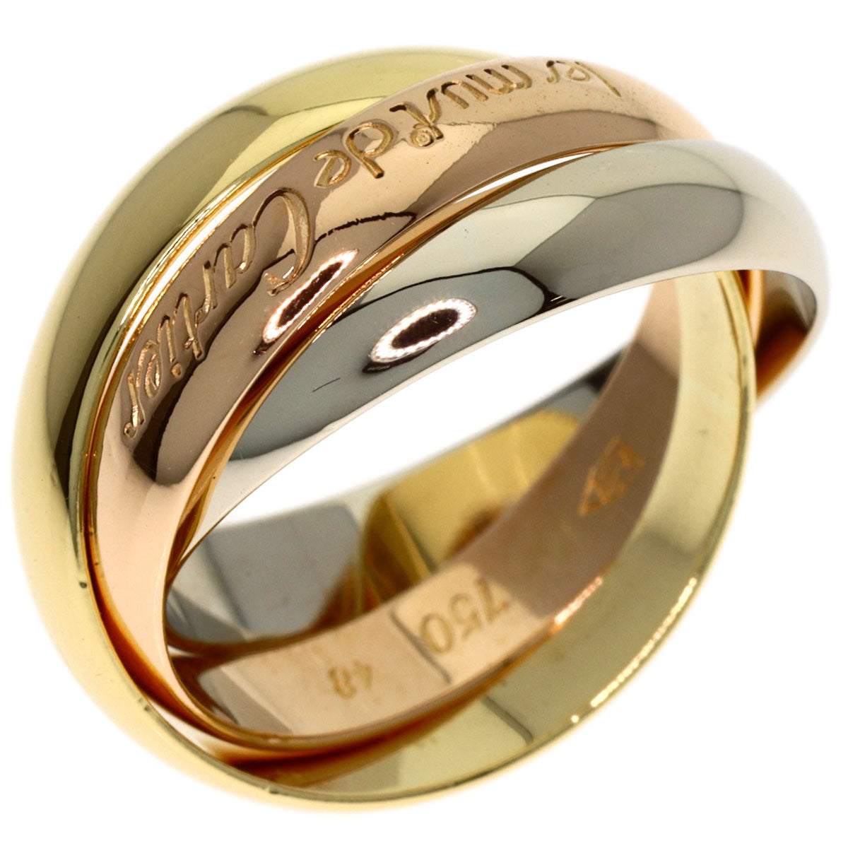 CARTIER Trinity #48 Ring K18 Yellow Gold 18K Pink GoldLadies [Used]