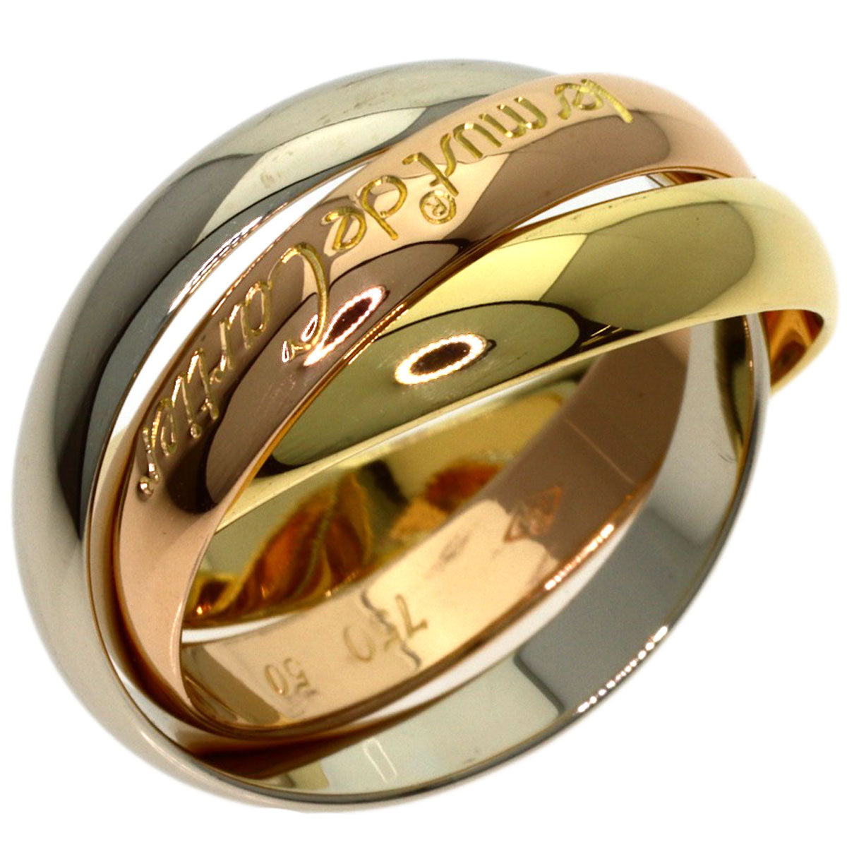 CARTIER Trinity #50 Ring K18 Yellow Gold K18 White GoldLadies [Used]