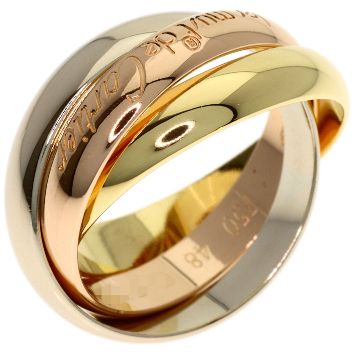 CARTIER Trinity #48 Ring K18 Yellow Gold 18K Pink GoldLadies [Used]