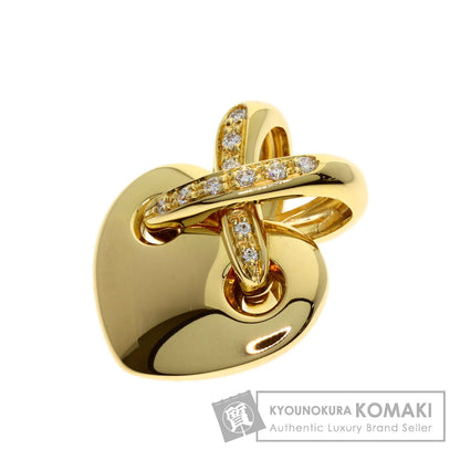 Chaumet Lien Cross Heart Diamond Pendant top K18 Yellow Gold Ladies [Used]