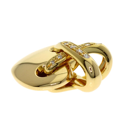 Chaumet Lien Cross Heart Diamond Pendant top K18 Yellow Gold Ladies [Used]