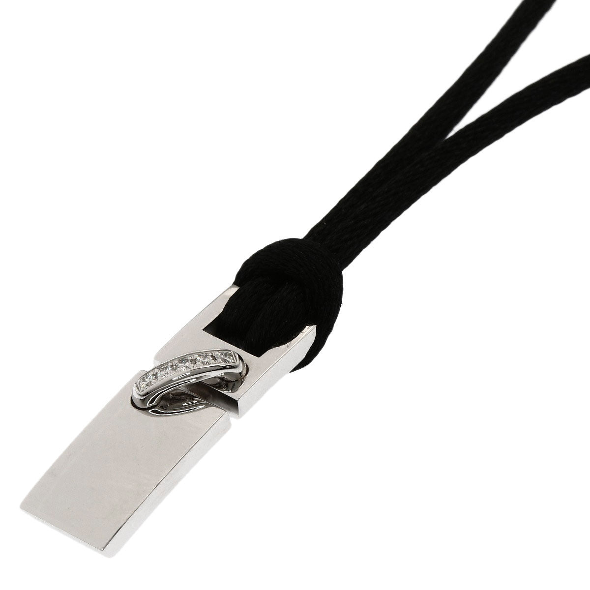 Chaumet Lian Cross Stitch Diamond Necklace K18 White Gold Ladies [Used]
