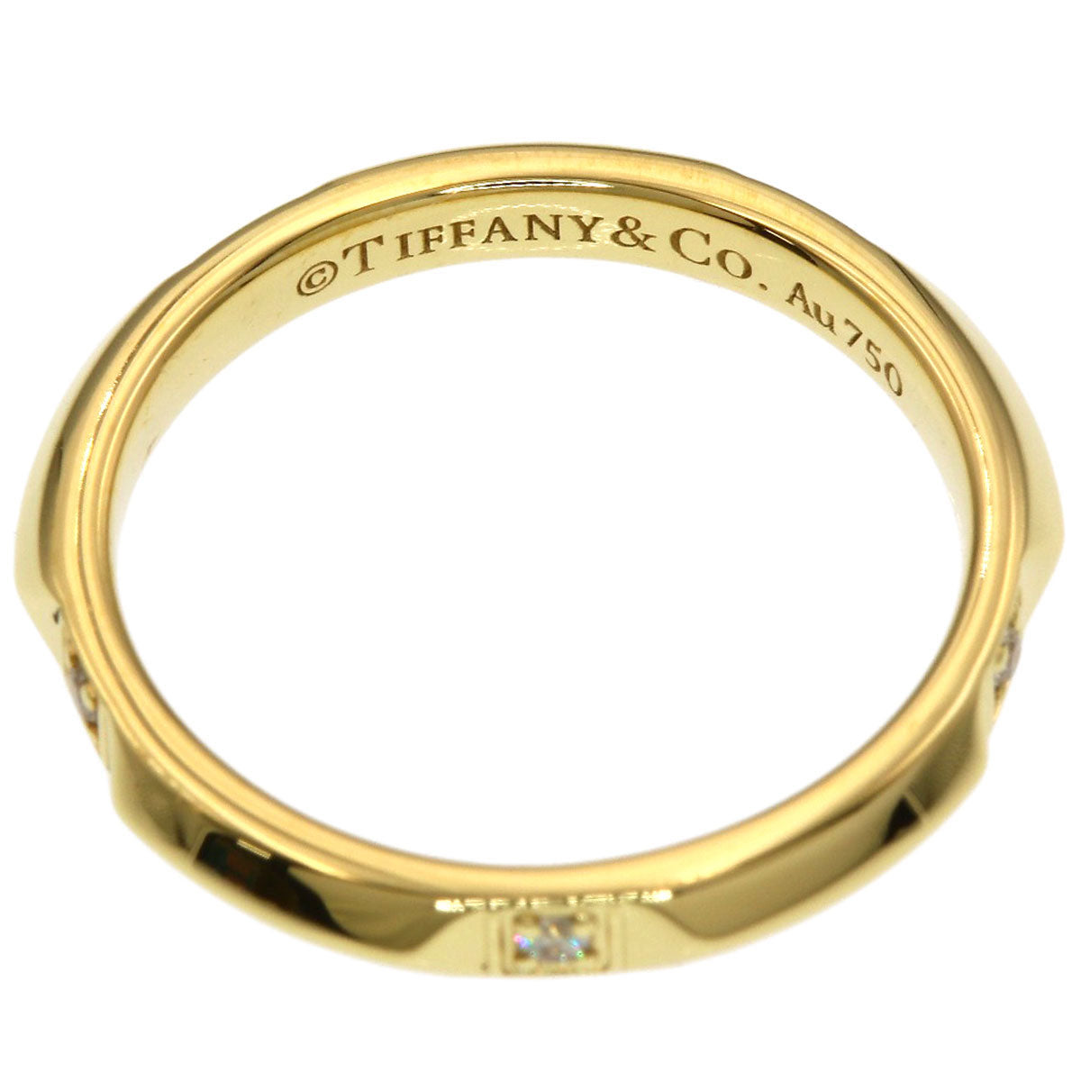 TIFFANY&Co. True Band Diamond Ring K18 Yellow Gold Ladies [Used]