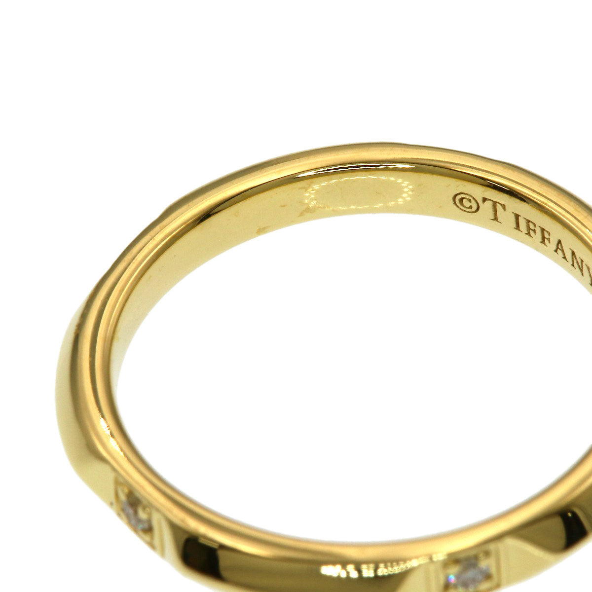 TIFFANY&Co. True Band Diamond Ring K18 Yellow Gold Ladies [Used]