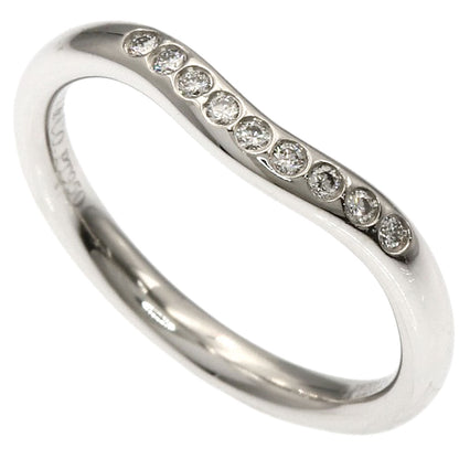 TIFFANY&Co. Curved Band Diamond Ring Platinum PT950 Ladies [Used]