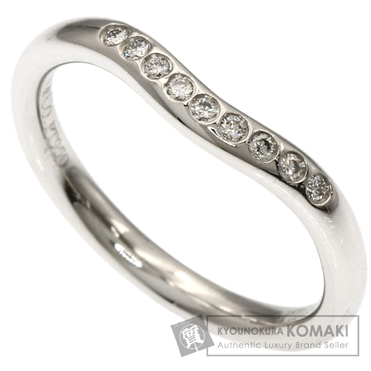 TIFFANY&Co. Curved Band Diamond Ring Platinum PT950 Ladies [Used]