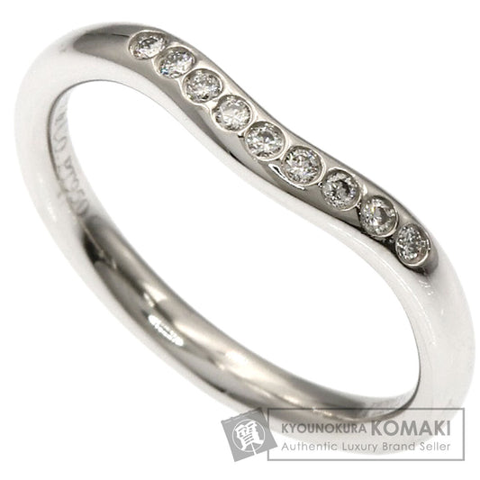 TIFFANY&Co. Curved Band Diamond Ring Platinum PT950 Ladies [Used]