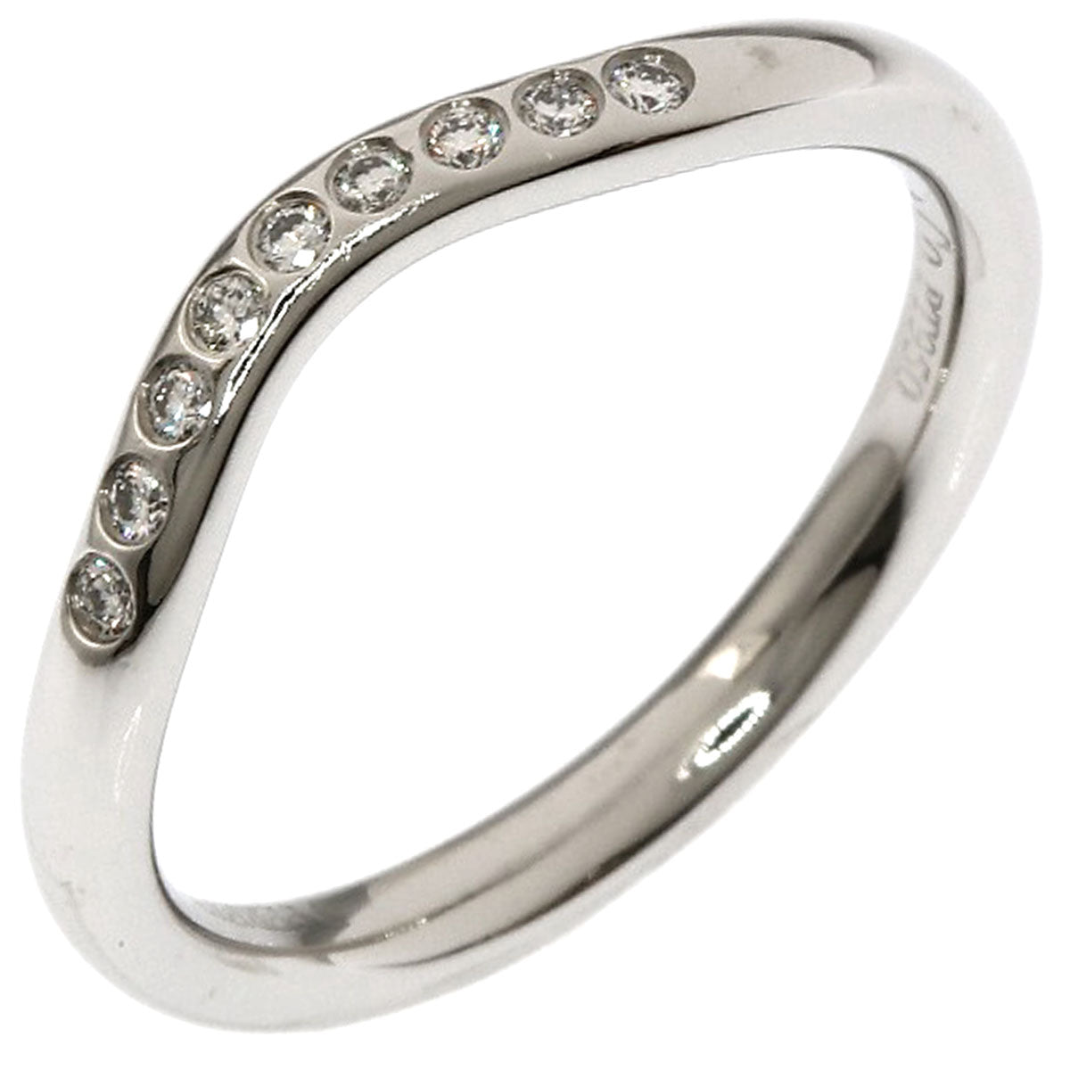 TIFFANY&Co. Curved Band Diamond Ring Platinum PT950 Ladies [Used]