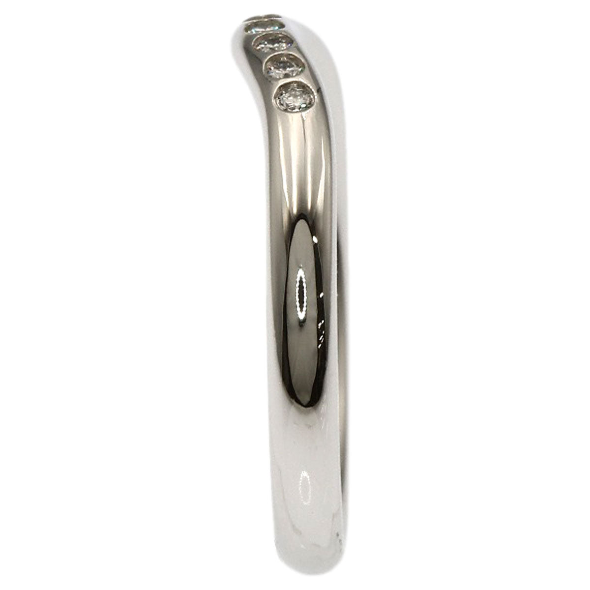 TIFFANY&Co. Curved Band Diamond Ring Platinum PT950 Ladies [Used]