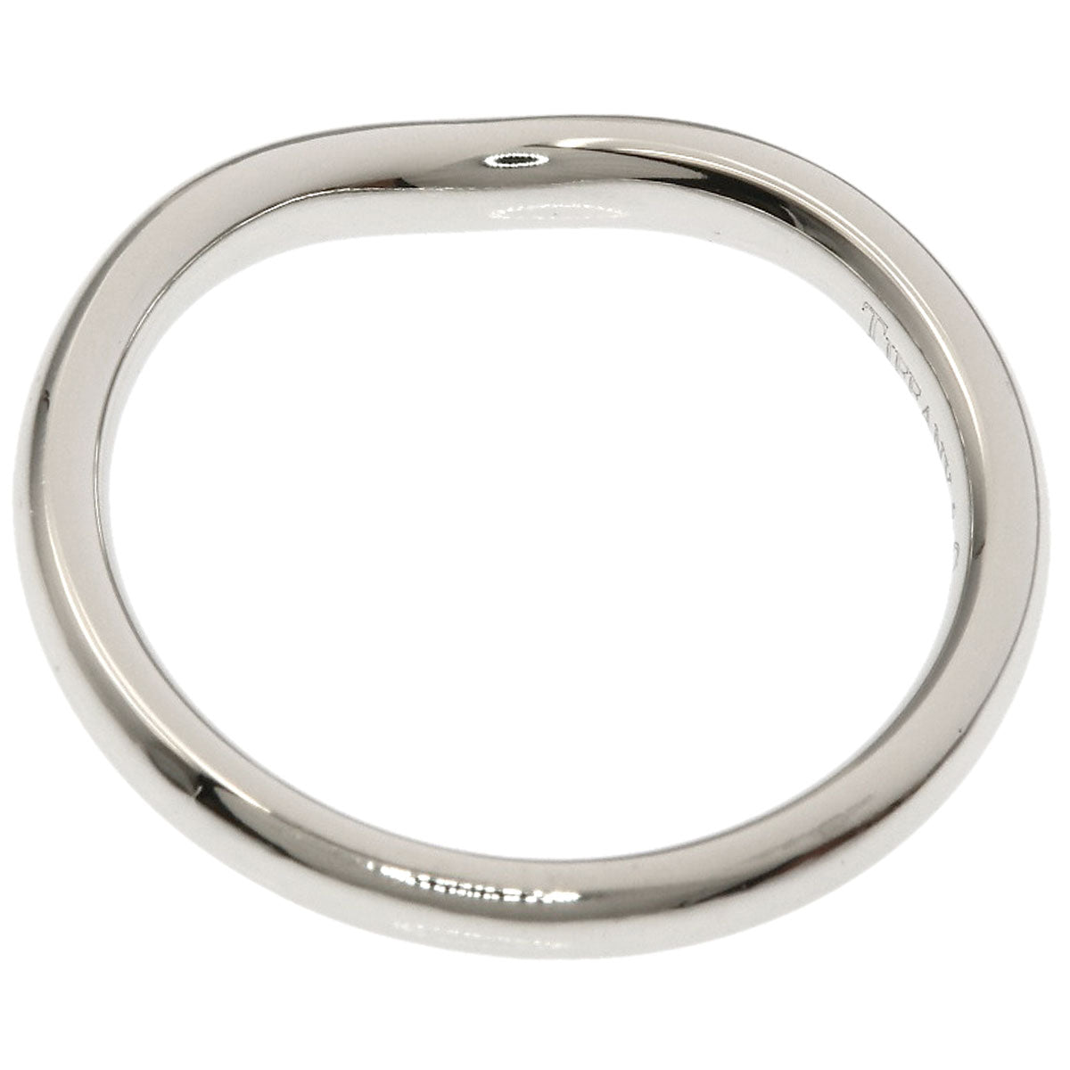 TIFFANY&Co. Curved Band Diamond Ring Platinum PT950 Ladies [Used]
