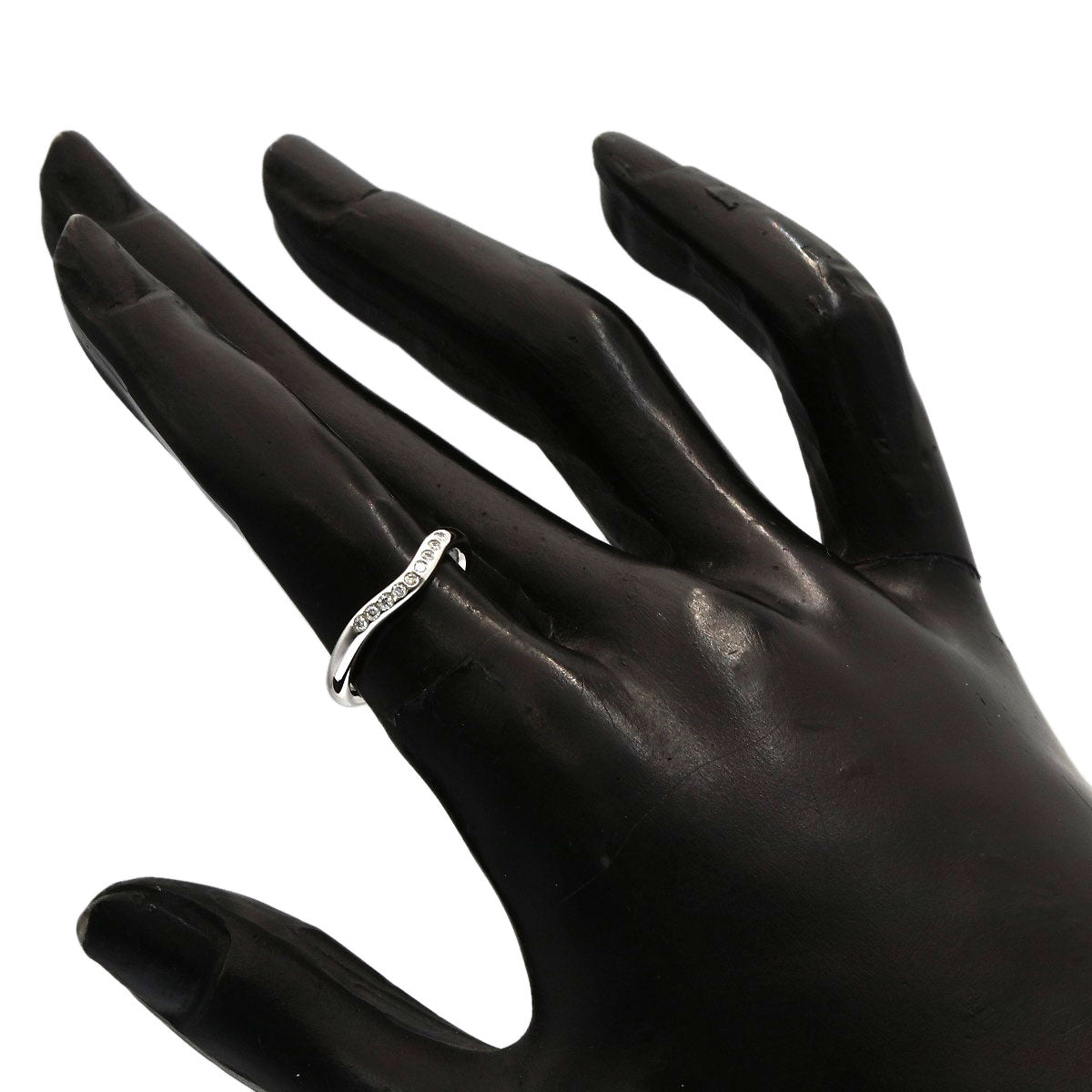 TIFFANY&Co. Curved Band Diamond Ring Platinum PT950 Ladies [Used]