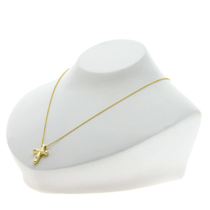 TIFFANY&Co. Dots Cross Diamond Necklace K18 Yellow Gold Ladies [Used]