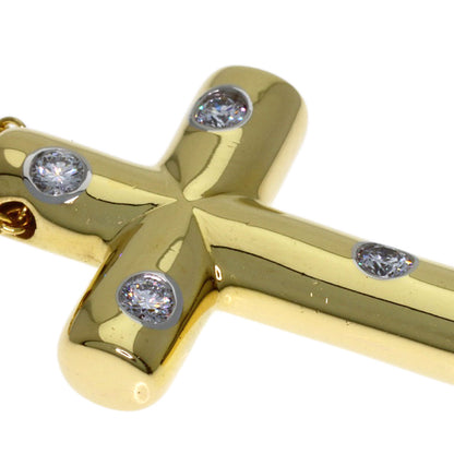 TIFFANY&Co. Dots Cross Diamond Necklace K18 Yellow Gold Ladies [Used]