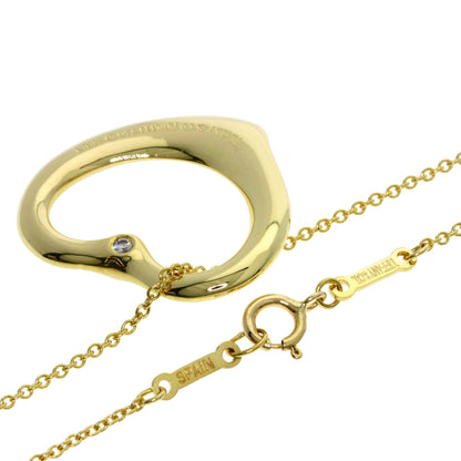 TIFFANY&Co. Open heart 1P Diamond Necklace K18 Yellow Gold Ladies [Used]