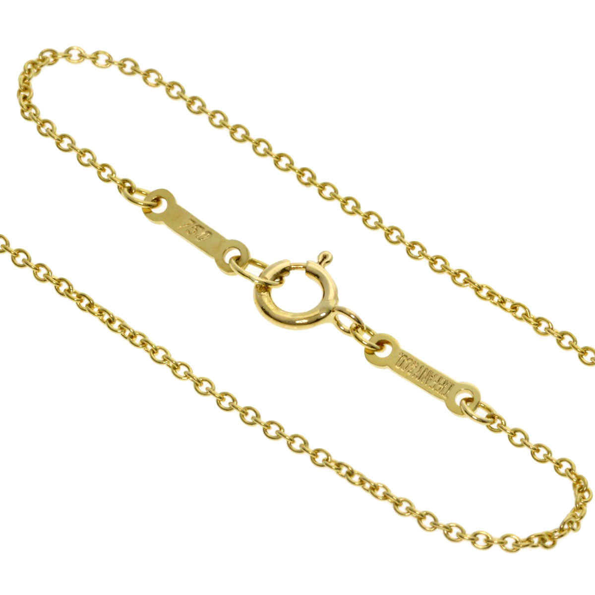 TIFFANY&Co. Open heart 1P Diamond Necklace K18 Yellow Gold Ladies [Used]