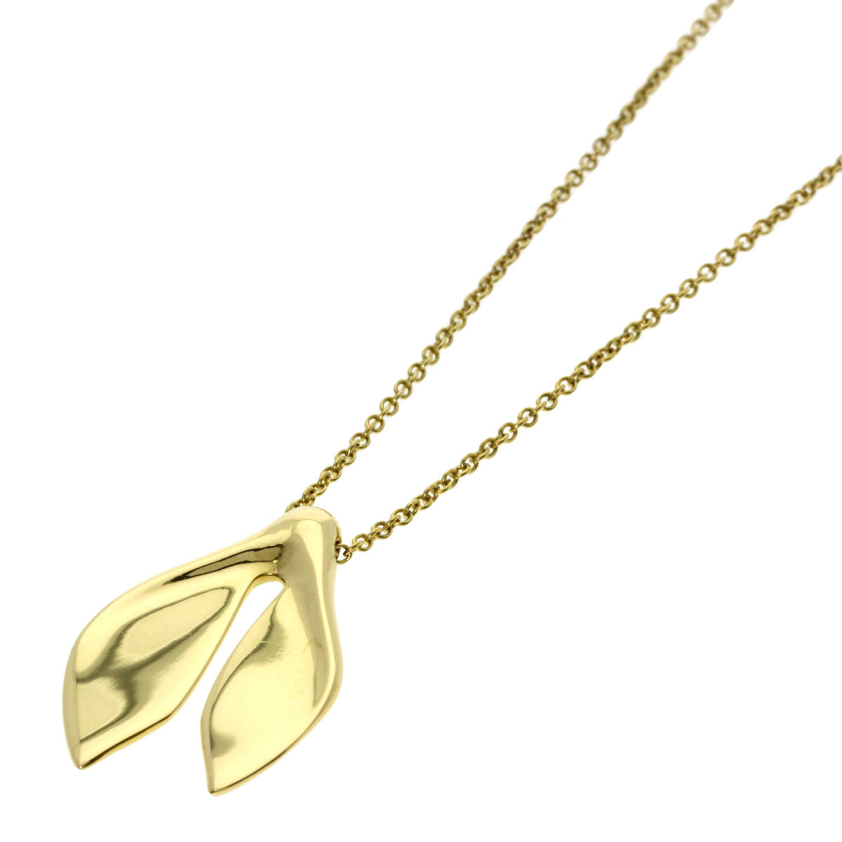 TIFFANY&Co. whale tail Necklace K18 Yellow Gold Ladies [Used]