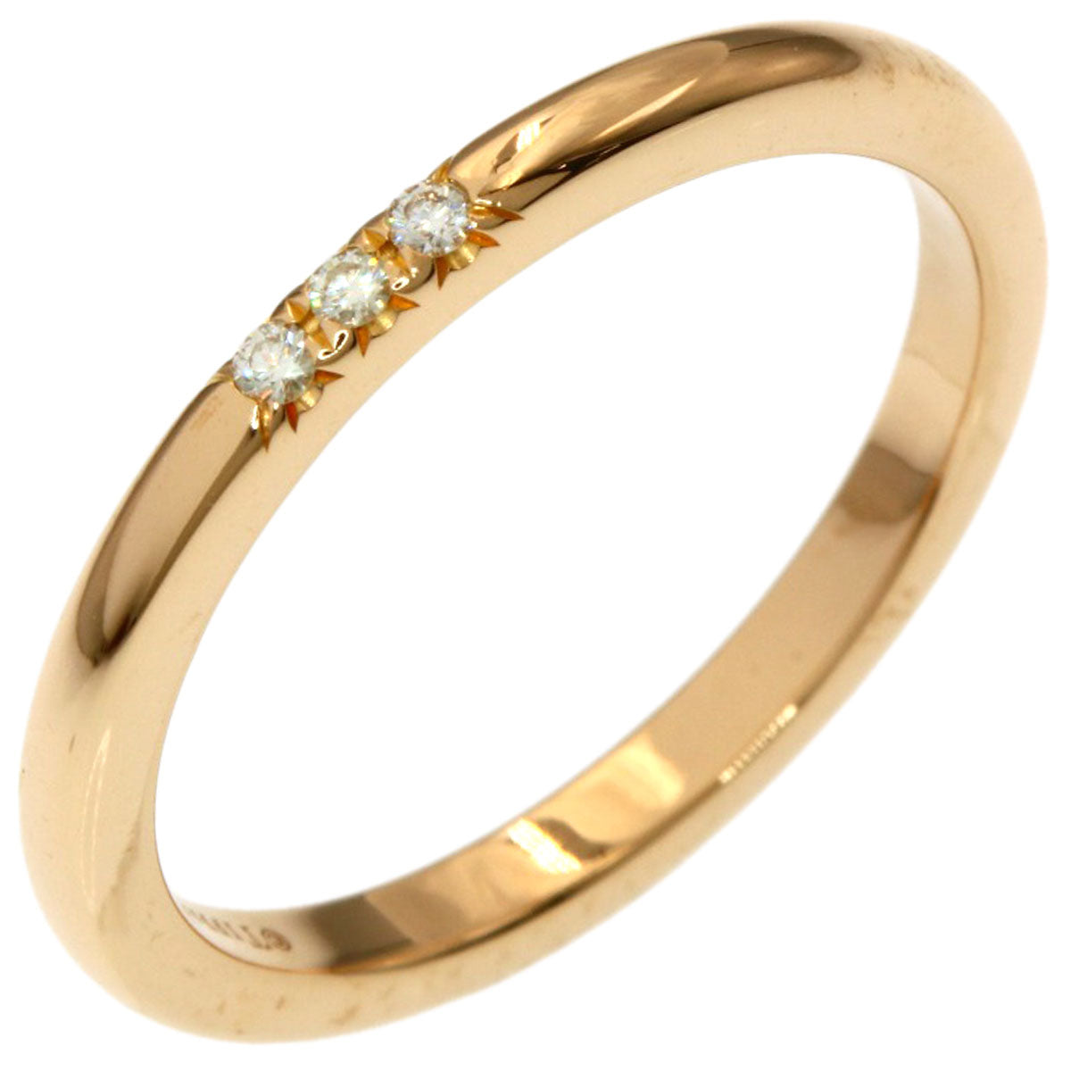 TIFFANY&Co. Forever Wedding 3P Diamond Ring K18 Pink Gold Ladies [Used]