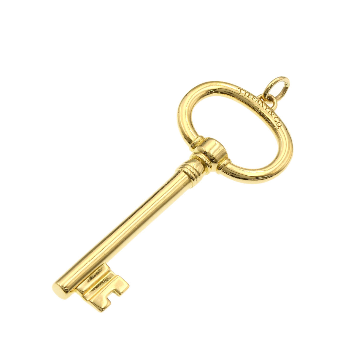 TIFFANY&Co. Oval Key Large Pendant top K18 Yellow Gold Ladies [Used]