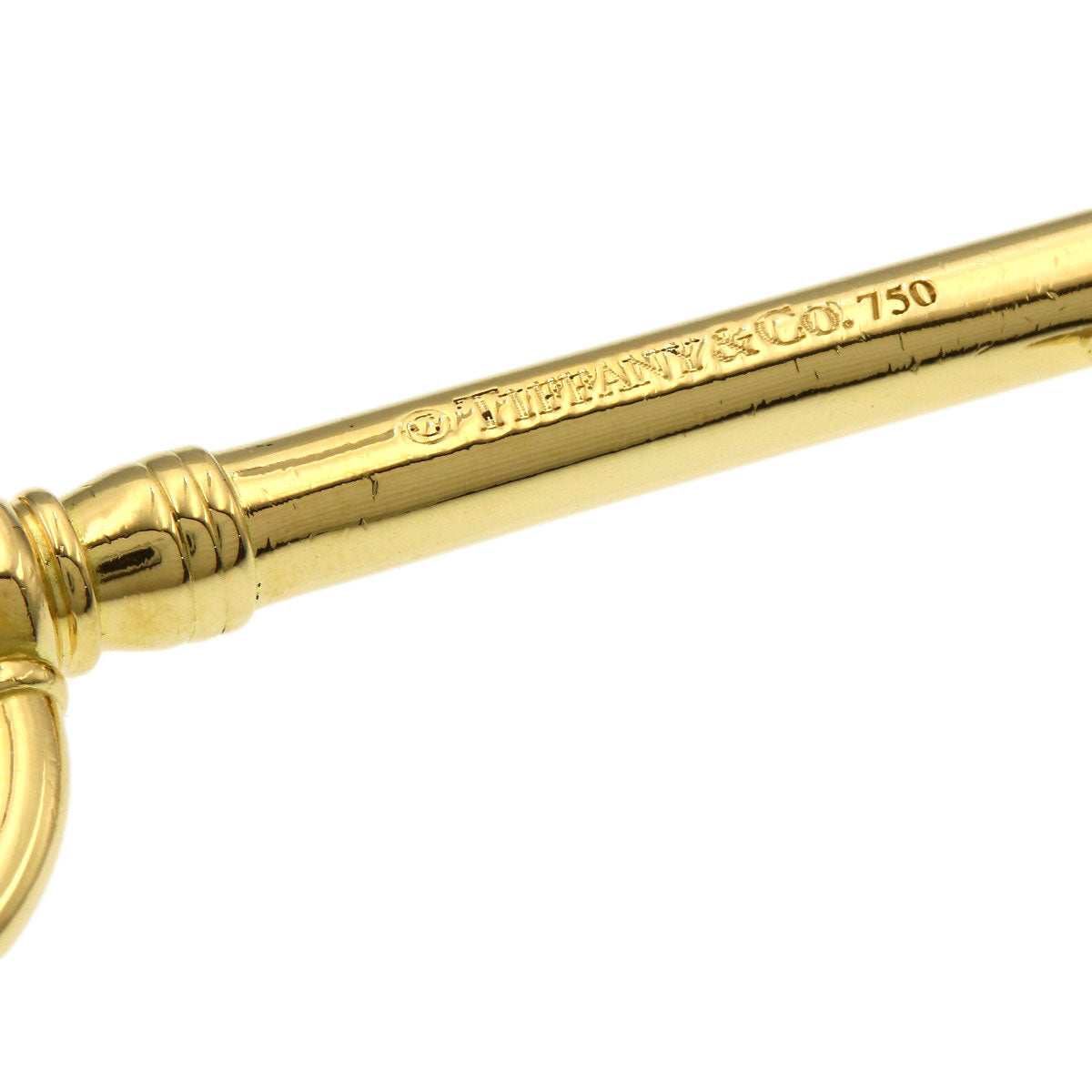 TIFFANY&Co. Oval Key Large Pendant top K18 Yellow Gold Ladies [Used]