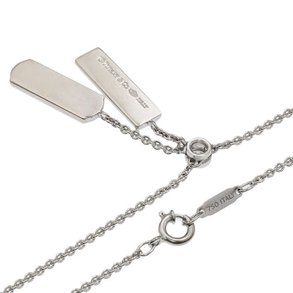 TIFFANY&Co. 1837 Double Bar 1P Diamond Necklace K18 White Gold Ladies [Used]
