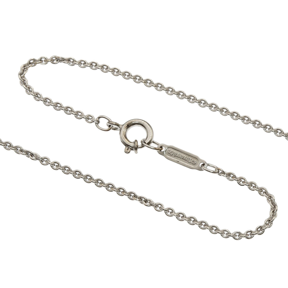 TIFFANY&Co. 1837 Double Bar 1P Diamond Necklace K18 White Gold Ladies [Used]