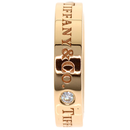 TIFFANY&Co. Flat band 3P Diamond Ring K18 Pink Gold Ladies [Used]