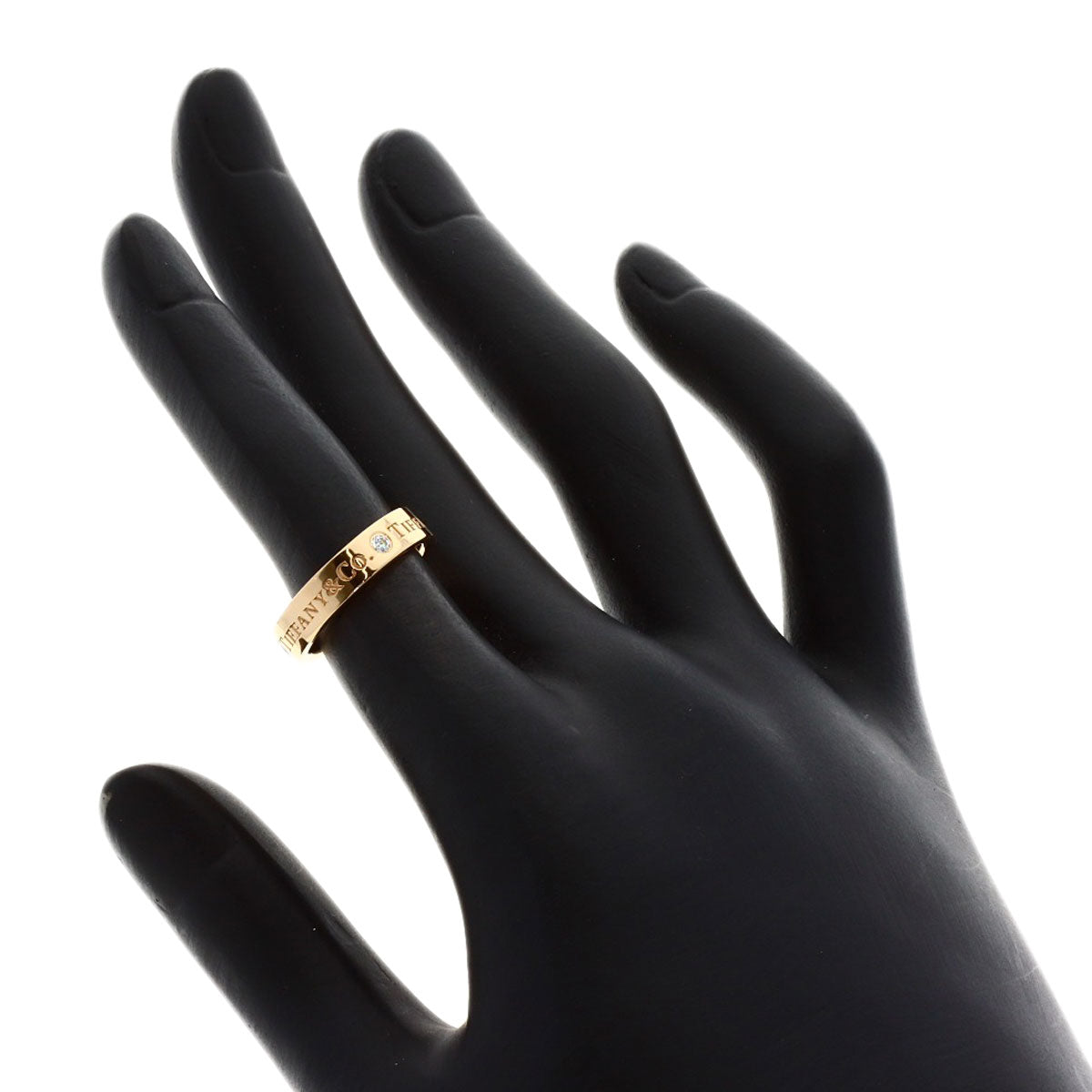 TIFFANY&Co. Flat band 3P Diamond Ring K18 Pink Gold Ladies [Used]