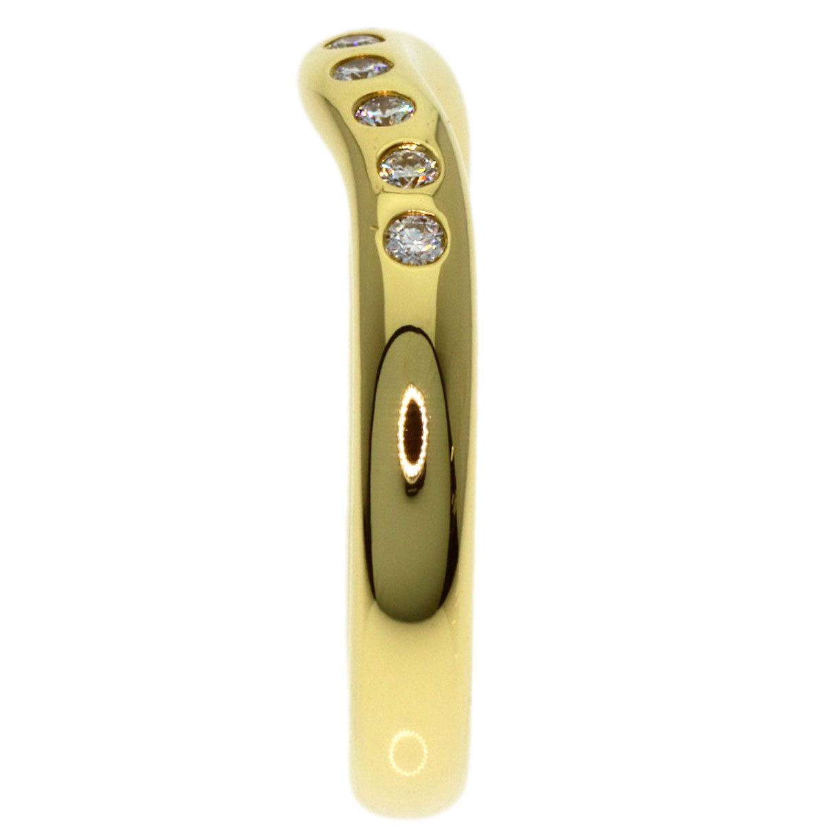 TIFFANY&Co. Curved Band Diamond Ring K18 Yellow Gold Ladies [Used]