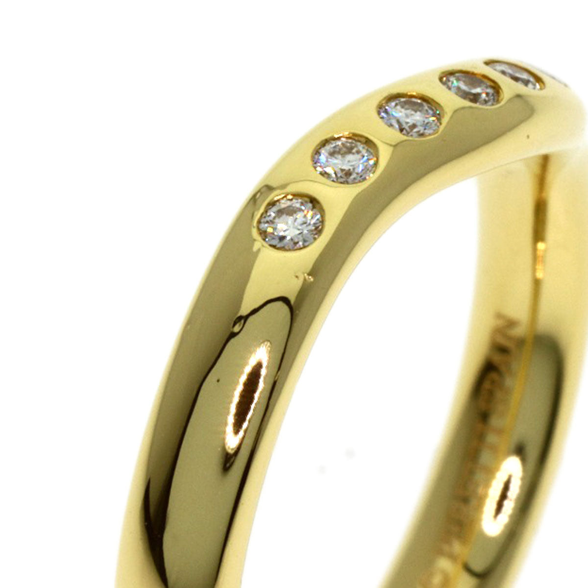 TIFFANY&Co. Curved Band Diamond Ring K18 Yellow Gold Ladies [Used]